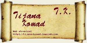 Tijana Komad vizit kartica